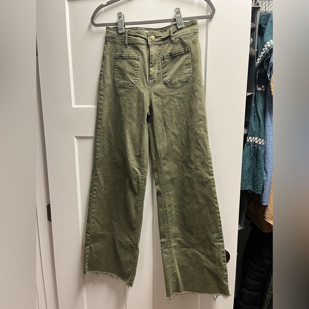 OAT wide leg jeans, olive, 2/26